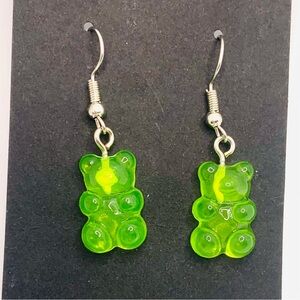 ⭐️NEW Lime Green Gummy Bear Dangle Earrings